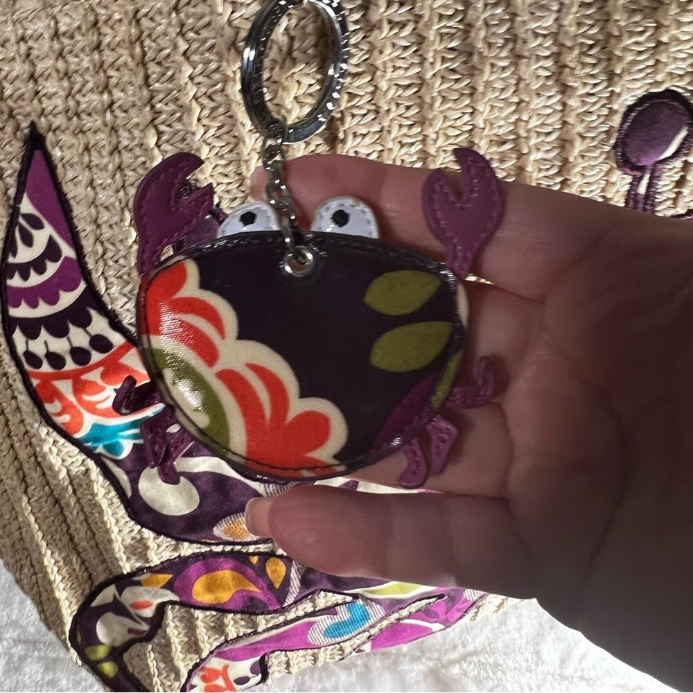 Vera Bradley Tote Purse Shoulder Bag Plum Crazy Crab - Picture 3 of 12